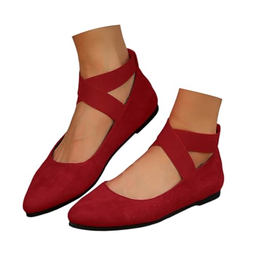 Sunnyuk damen ballerinas elegant leder, Ballerinas Damen Elegant Sportlich Balerinaschuhe Sommerschuhe Mittelalter Weite H Ballerina Schuhe Flache Bequem Trachtenschuhe Riemchenballerina Mädchen von Sunnyuk