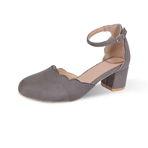 Sunnyuk schuhe für dirndl damen blau, Trachtenschuhe Damen Pumps Elegant und Bequem Dirndl Schuhe Absatzschuhe Riemchen Trachten High Heels Tanzschuhe mit Absatz Festlich Damenschuhe für Oktoberfest von Sunnyuk