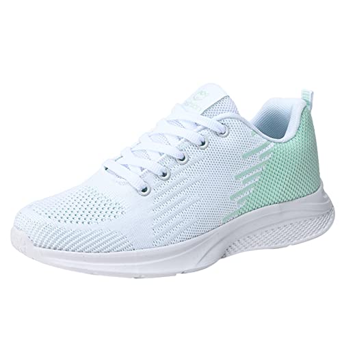 Turnschuhe Damen Schwarz Leichtgewichts Atmungsaktiv Laufschuhe Frauen Sportschuhe Weiss Wanderschuhe Schnürschuhe Cheerleading-Schuhe Halbschuhe für Outdoor Jogging Fitness von Sunnyuk