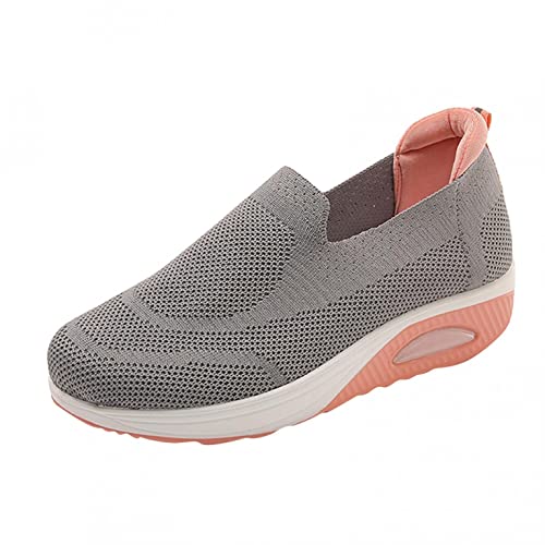 Turnschuhe Damen Weiss 42 Luftkissen Laufschuhe Mesh Atmungsaktiv Running Fitness Turnschuhe Komfortabel rutschfest Stoßfest Casual Sportschuhe Walkingschuhe Damenschuhe von Sunnyuk