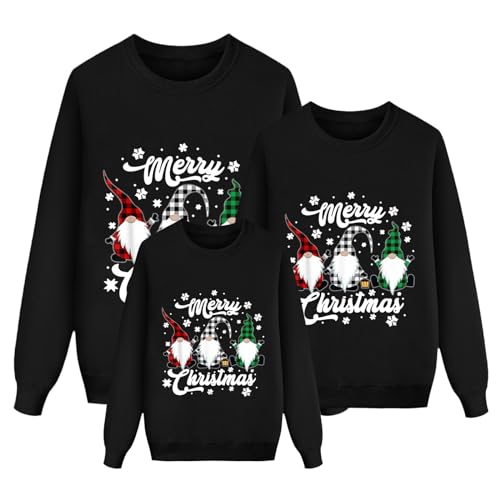 Ugly Christmas Sweater Familie, Weihnachtspullover Familie Set Damen Herren Kinder Lustig Weihnachtspulli Ugly Christmas Sweater Rundhals mit Wichtel Weihnachts Pullover Pärchen Weihnachtsoutfit von Sunnyuk