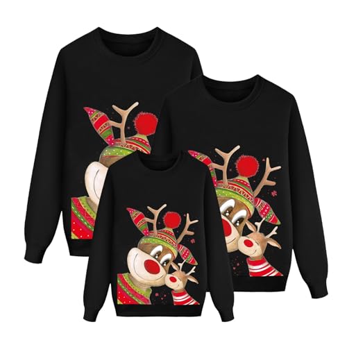 Ugly Sweatshirt Pulli Familien Outfit Set Weihnachtspullover Familie Set Pullover Rentier Muster Bluse Top Weihnachtspullis Xmas Pulli Herren Damen Kinder Junge Mädchen Pärchen Winterpullover Herren von Sunnyuk