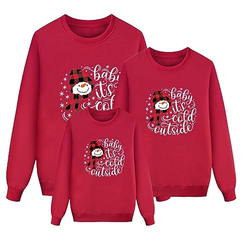 Weihnachtspullover Familie Set Pullover Ugly Sweatshirt Pulli Familien Outfit Set Rentier Muster Bluse Top Weihnachtspullis Xmas Pulli Herren Damen Kinder Junge Mädchen Pärchen Winterpullover Herren von Sunnyuk