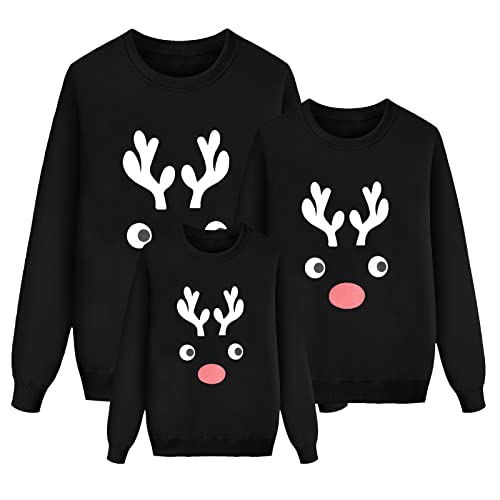 Weihnachtspullover Familie Set Pullover Ugly Sweatshirt Pulli Familien Outfit Set Rentier Muster Bluse Top Weihnachtspullis Xmas Pulli Herren Damen Kinder Junge Mädchen Pärchen Winterpullover Herren von Sunnyuk