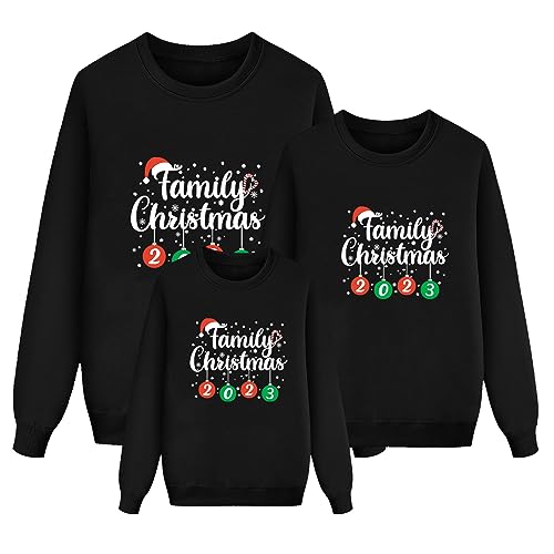 Weihnachtspullover Familie Set Pullover Ugly Sweatshirt Pulli Familien Outfit Set Rentier Muster Bluse Top Weihnachtspullis Xmas Pulli Herren Damen Kinder Junge Mädchen Pärchen Winterpullover Damen von Sunnyuk