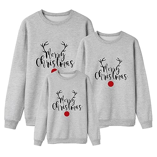 Weihnachtspullover Familie Set Pullover Ugly Sweatshirt Pulli Familien Outfit Set Rentier Muster Bluse Top Weihnachtspullis Xmas Pulli Herren Damen Kinder Junge Mädchen Pärchen Winterpullover Damen von Sunnyuk