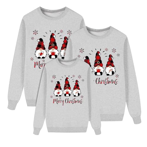 Weihnachtspullover Herren 4XL, Weihnachtspullover Familie Set Damen Herren Kinder Lustig Weihnachtspulli Ugly Christmas Sweater Rundhals mit Wichtel Weihnachts Pullover Pärchen Weihnachtsoutfit von Sunnyuk