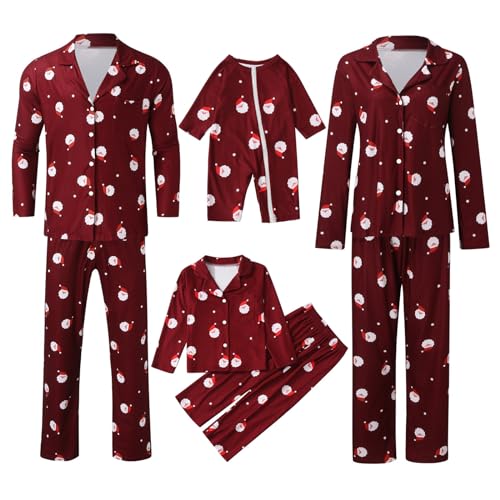 Weihnachtspyjama Familie Set: Schlafanzug Weihnachten Partner Damen Kinder Familien Outfit Set Hose Tshirt Herren Jungen Mädchen Rundhals Nachthemd Hausanzug Weihnachts Matching Pyjamas von Sunnyuk