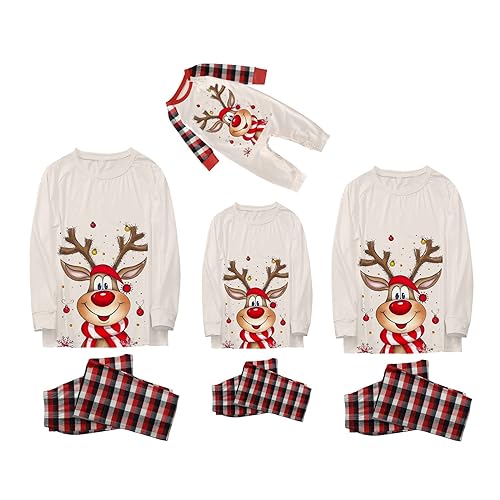 Weihnachtspyjama Familie Set: Schlafanzug Weihnachten Partner Damen Kinder Familien Outfit Set Hose Tshirt Herren Jungen Mädchen Rundhals Nachthemd Hausanzug Weihnachts Matching Pyjamas von Sunnyuk