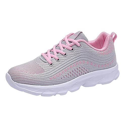 Weiße Turnschuhe Damen Stoff Freizeit Dämpfung Laufen Schuhe Frauen Sportschuhe Fitnessstudio Knöchelhoch Fitnessschuhe Laufschuhe Luftkissenschuhe Schnürschuhe für Training Sporthalle Outdoor von Sunnyuk