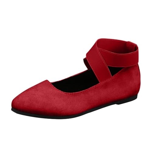ballerina schuhe damen leder blau, Ballerinas Damen Elegant Sportlich Flache Ballerina Schuhe Sommerschuhe Bequem Balerinaschuhe Trachtenschuhe Weite H Mittelalter Gymnastikschuhe Riemchenballerina von Sunnyuk