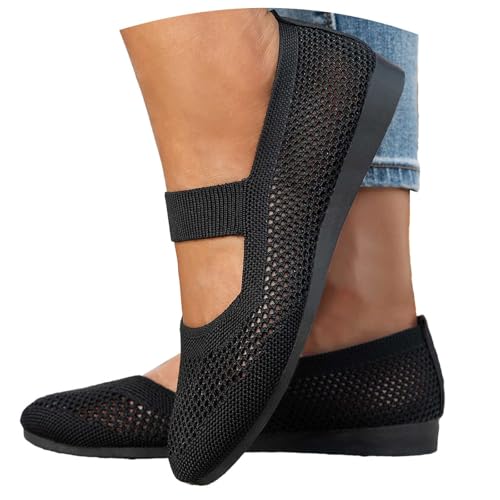 ballerinas damen rot 39, Ballerinas Damen Elegant Sportlich Balerinaschuhe Sommerschuhe Mittelalter Weite H Ballerina Schuhe Flache Bequem Trachtenschuhe Riemchenballerina Mädchen Gymnastikschuhe von Sunnyuk