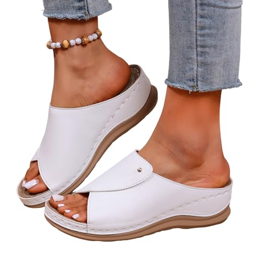 damen sandalen schwarz, Vivastep Sandalen Damen - Ergonomische Rutschfeste Orthopädische Sandaletten zur Schmerzlinderung Pantoletten Platform Bequem Keilsandalen Sommer Hausschuhe Sommerschuhe von Sunnyuk