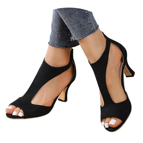 damen schuhe sommer absatz, Sandalen Damen mit Absatz Sommer Hallux Valgus High Heels Schuhe Sommerschuhe Offene Slingback Pumps Elegant und Bequem Sandaletten Weite H Absatzschuhe Tanzschuhe, 36-43 von Sunnyuk