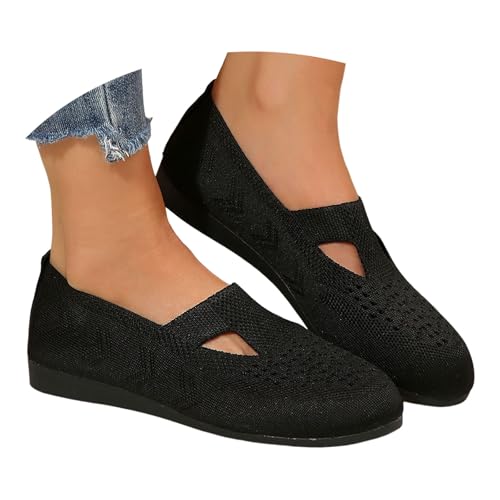 gymnastikschuhe weiß damen baumwolle, Ballerinas Damen Elegant Sportlich Balerinaschuhe Sommerschuhe Mittelalter Weite H Ballerina Schuhe Flache Bequem Trachtenschuhe Riemchenballerina Mädchen von Sunnyuk