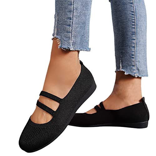 mittelalter schuhe damen 41, Ballerinas Damen Elegant Sportlich Balerinaschuhe Sommerschuhe Mittelalter Weite H Ballerina Schuhe Flache Bequem Trachtenschuhe Riemchenballerina Mädchen Gymnastikschuhe von Sunnyuk