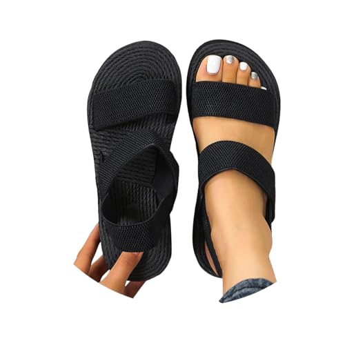 qc schuhe damen, Sandalen Damen Sommer Bequem Hausschuhe Offene Schuhe Breite Füße Schicke Latschen Sommerschuhe Elegant Slingback Barfuss Sandaletten Hanfseil Keilabsatz Damensandalen von Sunnyuk