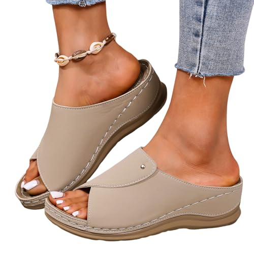 sandalen damen orthopädisch, Vivastep Sandalen Damen - Ergonomische Rutschfeste Orthopädische Sandaletten zur Schmerzlinderung Pantoletten Platform Bequem Keilsandalen Sommer Hausschuhe Sommerschuhe von Sunnyuk