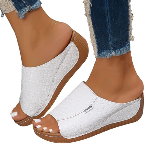 sandalen damen schwarz gold, Vivastep Sandalen Damen - Ergonomische Rutschfeste Orthopädische Sandaletten zur Schmerzlinderung Pantoletten Platform Bequem Keilsandalen Sommer Hausschuhe Sommerschuhe von Sunnyuk