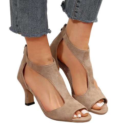 schuhe damen pumps, Sandalen Damen mit Absatz Sommer Hallux Valgus High Heels Schuhe Sommerschuhe Offene Slingback Pumps Elegant und Bequem Sandaletten Weite H Absatzschuhe Tanzschuhe, 36-43 von Sunnyuk