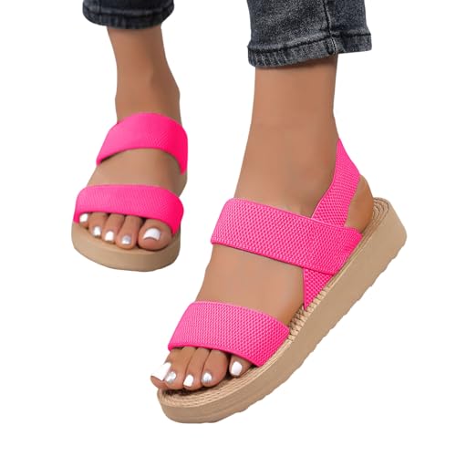 sommerschuhe damen bequem, Sandalen Damen Sommer Bequem Hausschuhe Offene Schuhe Breite Füße Schicke Latschen Sommerschuhe Elegant Slingback Barfuss Sandaletten Hanfseil Keilabsatz Damensandalen von Sunnyuk