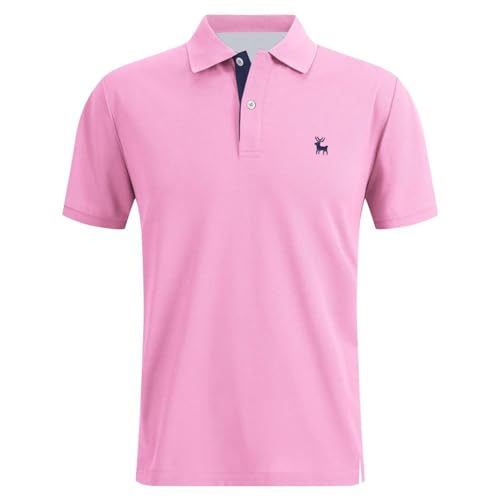 Trachten Poloshirt Herren kärnten, Trachten Poloshirt Herren mit Hirsch-Stickerei Kurzarm Tshirt Atmungsaktiv Schnelltrocknend Trachtenshirt Polo Hemden Golf Sommer Leicht für Oktoberfest T-Shirt von Sunnyuk