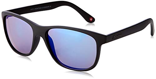 Sunoptic Unisex-Erwachsene Montana Sonnenbrille, Schwarz (Black/Revo Blue), 58 von Montana