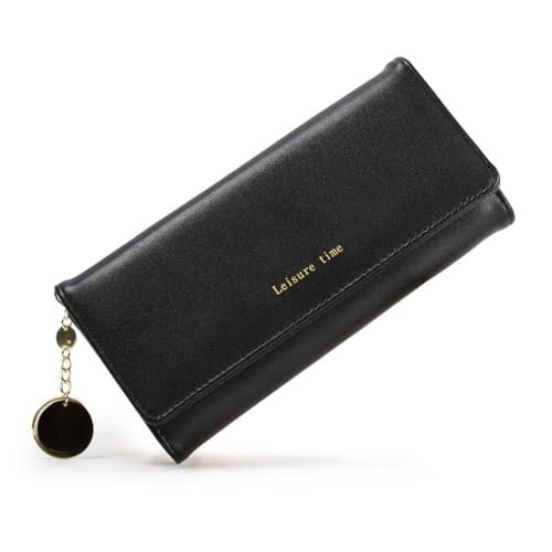 Sunphio PU Leder Damen Geldbörse, Geräumiges Trifold Design mit Kartenfächern und Münzfach, Elegante Geldbörse für den täglichen Gebrauch, S01-schwarz, Modern Sunphio PU Leder Damen Geldbörse, Geräumiges Trifold Design mit Kartenfächern und Münzfach, Elegante Geldbörse für den täglichen Gebrauch, S01-schwarz, Modern von Sunphio
