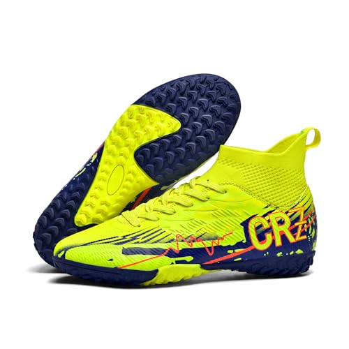 Fußballschuhe für Herren und Damen, Hallenfußballschuhe, Jugend AG TF Training, Fußballschuhe, Unisex, 033 Tf Yellow, 8.5 Women/7 Men Fußballschuhe für Herren und Damen, Hallenfußballschuhe, Jugend AG TF Training, Fußballschuhe, Unisex, 033 Tf Yellow, 8.5 Women/7 Men von Sunqin