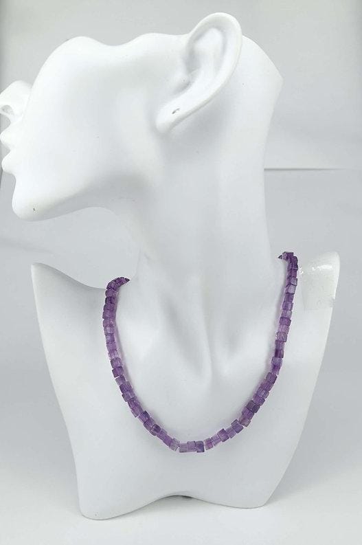 Amethystkette Hellviolett Würfelförmig von SunriseGemsDE