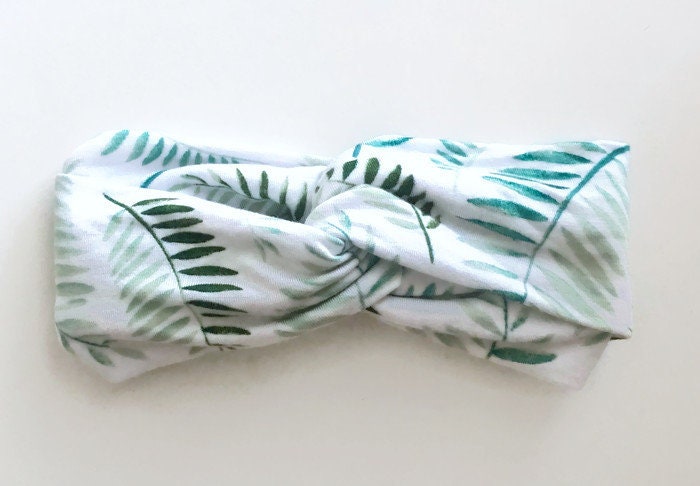 Weiße Palmen Stirnband Dehnbar Sportlich Yoga Stirnband von SunriseThreadsCo