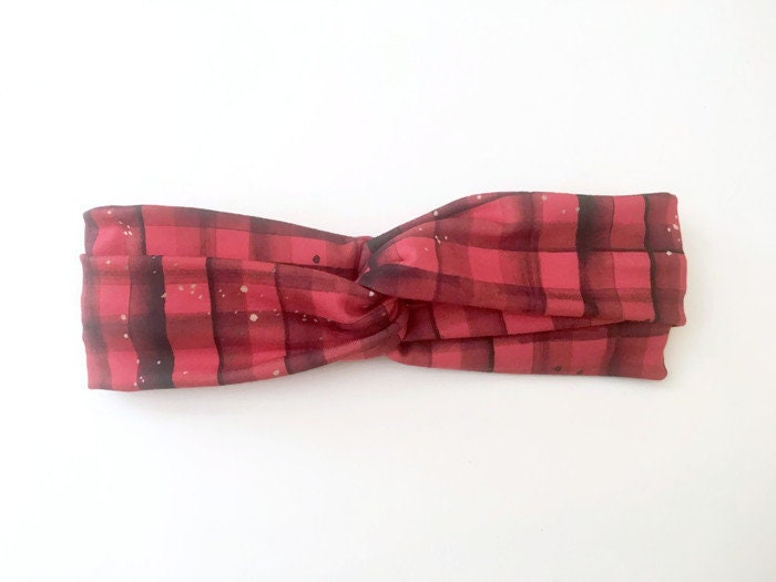 Rot Kariertes Tartan Stirnband Dehnbar Sportlich Yoga Stirnband Rot Kariertes Tartan Stirnband Dehnbar Sportlich Yoga Stirnband von SunriseThreadsCo