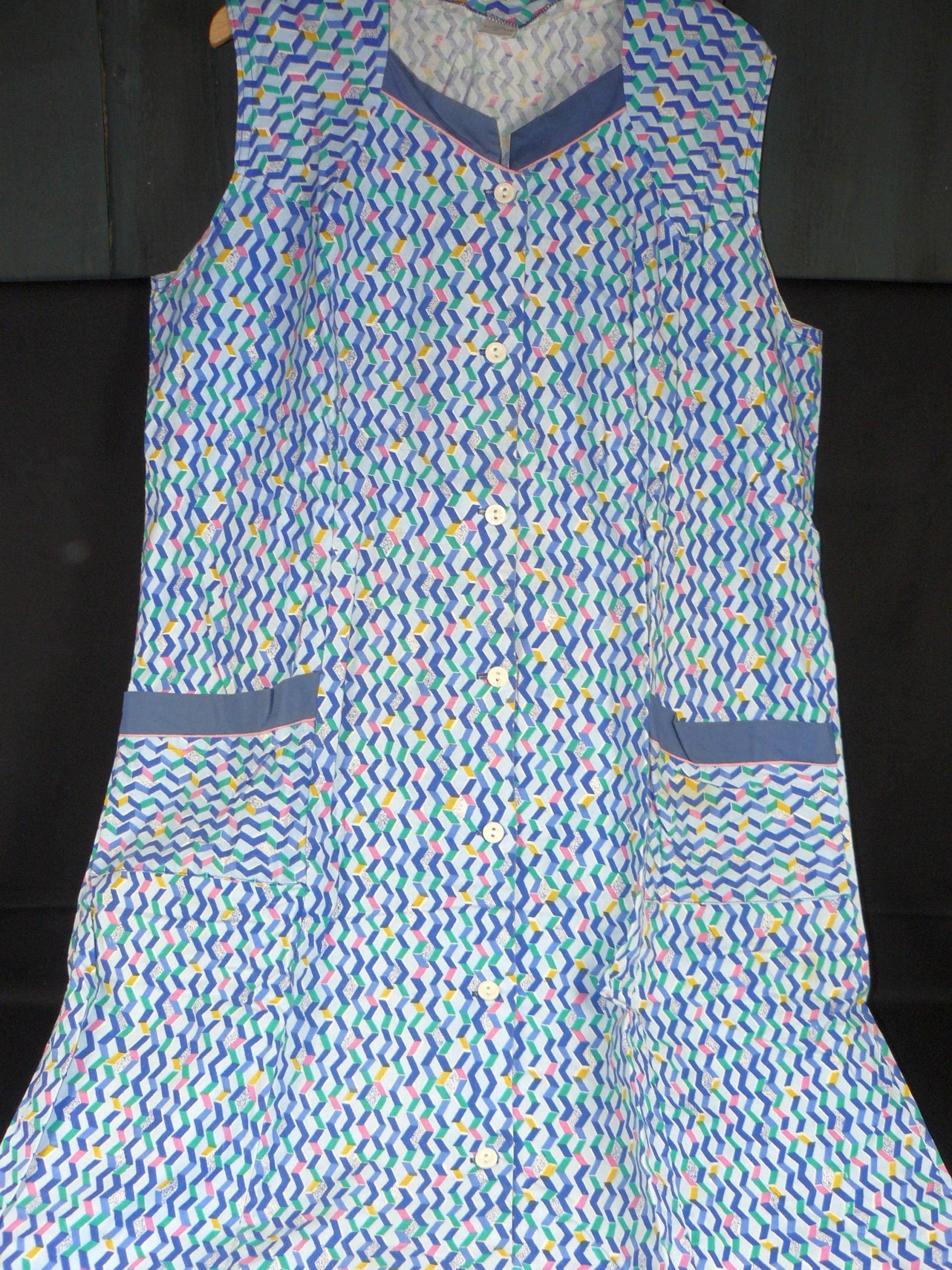 Vintage Kittelkleid Schürzenkleid Gr.48 Blau Mint 70Er Jahre von SunriseVintageDE