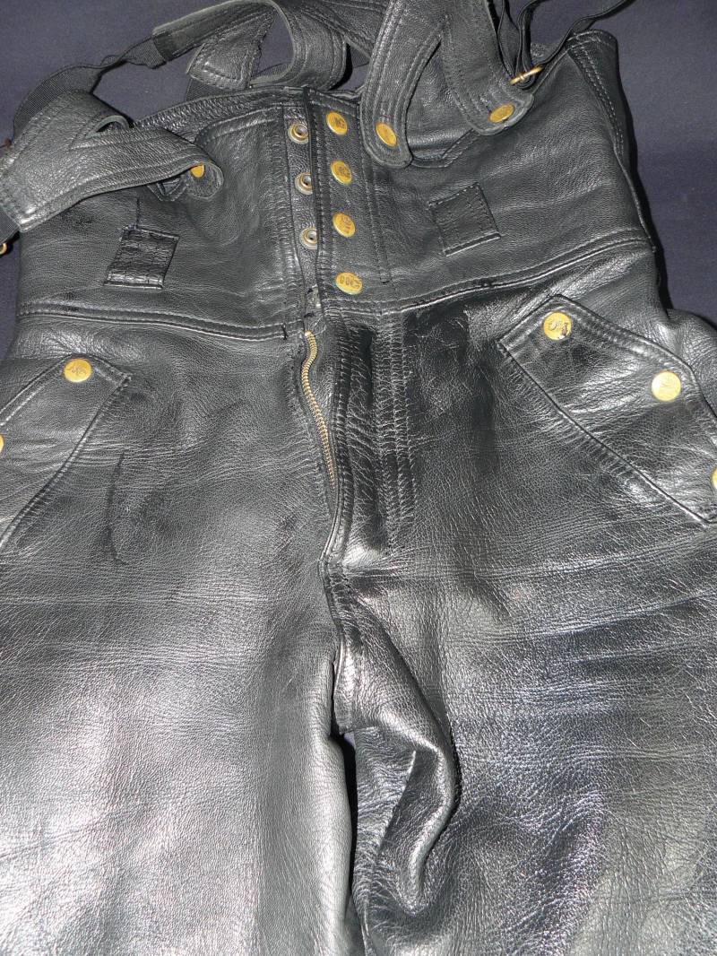 Vintage Motorrad Latzhose Gr46 Hein Gerickeleder Bikerhose 80Er Jahre von SunriseVintageDE