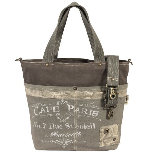 Sunsa Canvas Handtasche. Vintage Schultertasche. Vegane Damentasche von Sunsa