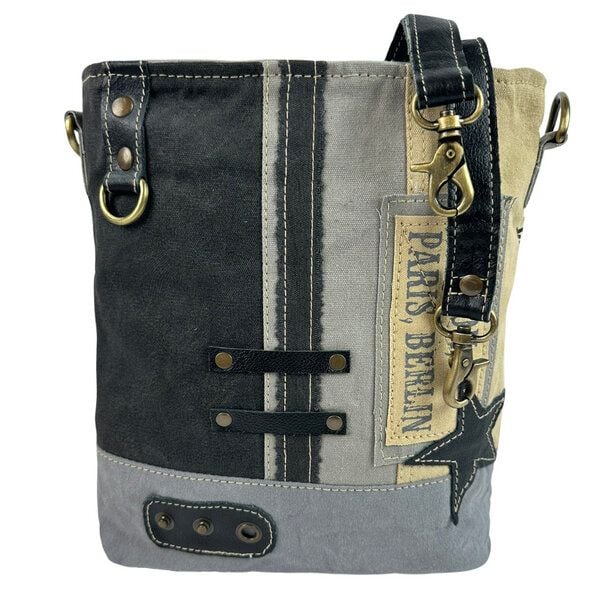 Sunsa Canvas Umhängetasche - Vintage Stil Damen Schultertasche mit Stern von Sunsa