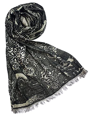 Sunsa Damen/Herren Schal, weich Winter Halstuch aus Baumwolle & Viskose. Große Unisex Herbst Winterschal. Tücher & Schals als Geschenkidee für Männer oder Frauen von Sunsa