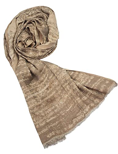 Sunsa Damen/Herren Schal, weich Winter Halstuch aus Baumwolle & Viskose. Große Unisex Herbst Winterschal. Tücher & Schals als Geschenkidee für Männer oder Frauen (hellbraun/beige) von Sunsa