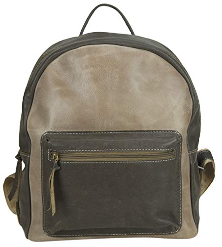 Sunsa Damen/Herren Leder Rucksack. Kleine Backpack. Braune Cityrucksack Daypack. Ledertasche in Vintage Retro Stil. Kurierrucksack Rucksäke für Männer/Frauen von Sunsa