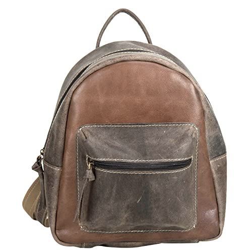 Sunsa Damen/Herren Leder Rucksack. Kleine Backpack. Braune Cityrucksack Daypack. Ledertasche in Vintage Retro Stil. Kurierrucksack Rucksäke für Männer/Frauen von Sunsa