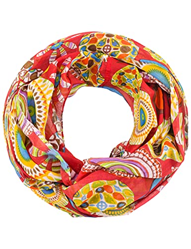 Sunsa Damen Loop Schal. 100% Baumwolle Schlauchschal für Frühlings/Sommer. Dünn Loopschal mit Blumen Design. Tücher und Schals als Frauen Geschenk von Sunsa