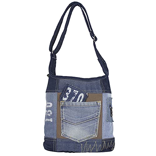 Sunsa Damen Tasche Umhängetasche, Canvas bag, Jeanstasche, Hobo Schultertasche, nachhaltige Damentasche, Vintage Crossbody für Teenager von Sunsa