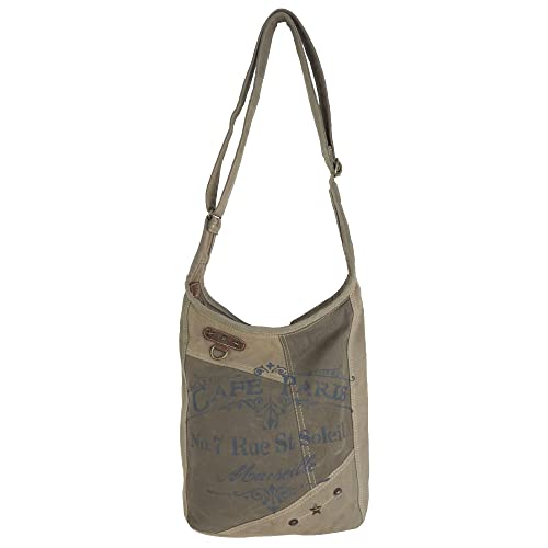 Sunsa Damen Umhängetasche. Hobo Tasche aus Canvas/Leinwand & Leder. Vintage Retro Stil Crossbody Bag. Große Crossover Schultertasche als Geschenkideen für Frauen von Sunsa