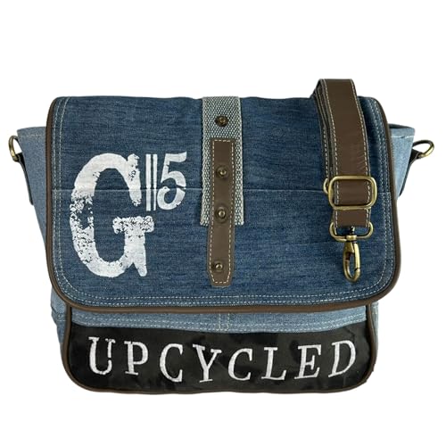 Sunsa Damen Umhängetasche. Canvas Messenger Tasche. Große Vintage Crossbody bag. Schultertasche und Handtaschen Geschenkideen für Frauen (blau schwarz) von Sunsa