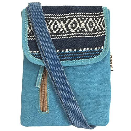 Sunsa Damen Umhängetasche. Nachhaltige Crossover Tasche. Vegane Kleine Messenger Bag mit mehreren Fächern. (Hell blau) von Sunsa