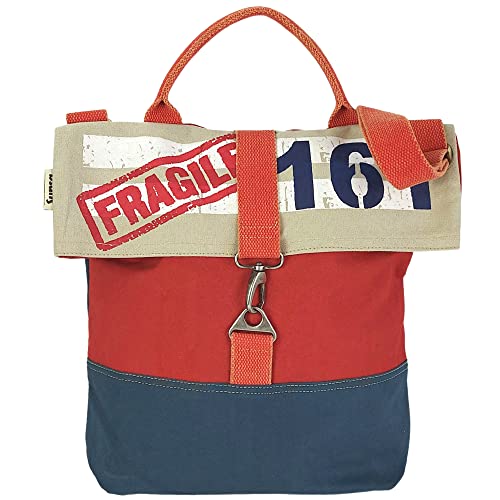 Sunsa Damen Umhängetasche. XL Leinwand/Canvas Tasche. Roll Top Vegan Damentasche in Vintage/Retro Design. Crossbody Bag mit Große Kapazität von Sunsa