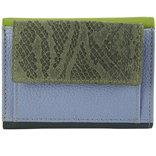 Sunsa Geldbörse Damen. Geldbeutel aus weichem Leder mit RFID-Schutz. Portemonnaie Damen. Bunt Brieftasche. klein Portmonee mit viele Fächer. Ledergeldbörse von Sunsa