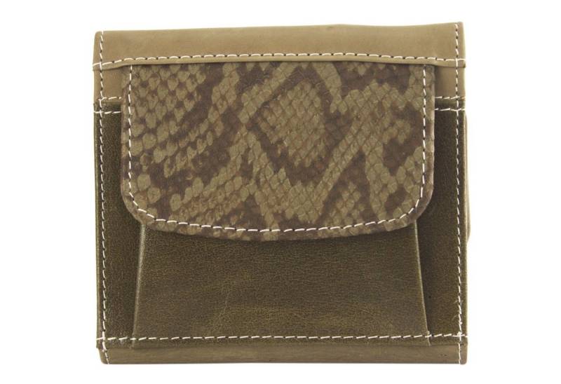 Sunsa Geldbörse Leder Geldbörse klein Damen RFID Portemonnaie Upcycling, echt Leder, aus recycelten Lederresten, mit RFID-Schutz, Unisex von Sunsa