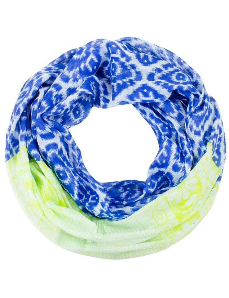 Sunsa Halstuch Damen Loop Schal. 100% Baumwolle Schlauchschal. Loopschal mit Blumen Design. Damen Accessoires: Rundschals,Scarf Tücher und Schals als Geschenk für Frauen/ Freundin, Abstract Aufdruck von Sunsa