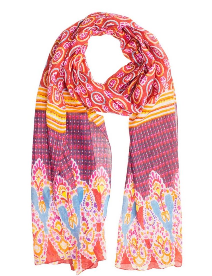 Sunsa Halstuch Damen Schal Tuch. Baumwolle Halstuch. Sommer Scarf als Geschenkideen für Frauen. Tuch mit Blumen Aufdruck & modern bohemian Design., Abstract Modern Aufdruck von Sunsa